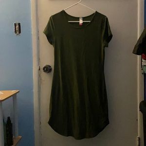 army green t-shirt dress